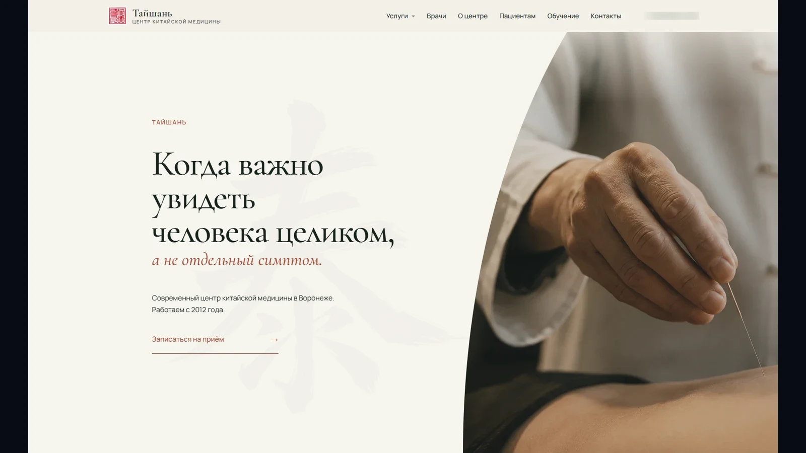 Главная страница центра «Тайшань»